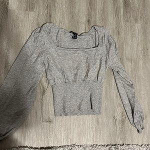 Forever 21 square neck light grey sweater